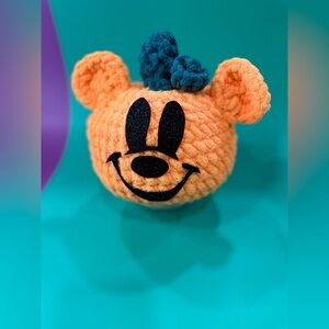 Handmade Crochet Neon Mickey Pumpkin